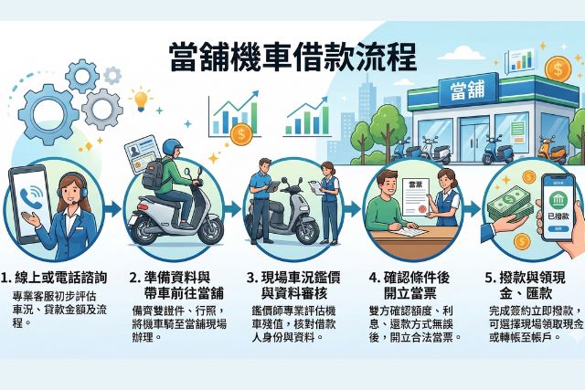 當鋪機車借款流程五步驟